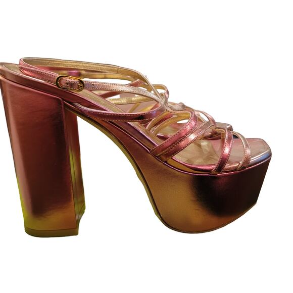 Stuart Weitzman Barelythere Squarehigh Platform Sandal Size 8 - Picture 5 of 9